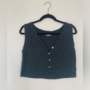 Madewell Teal Sleeveless Crop Top
